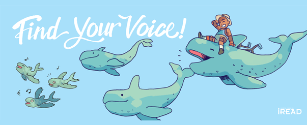 text says Find Your Voice with image of sea creatures