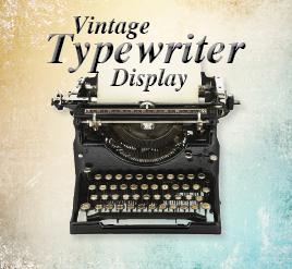 Image reads Vintage Typewriter Display