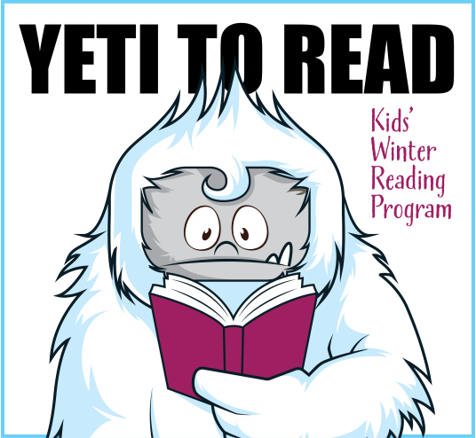 A yeti reading a book
